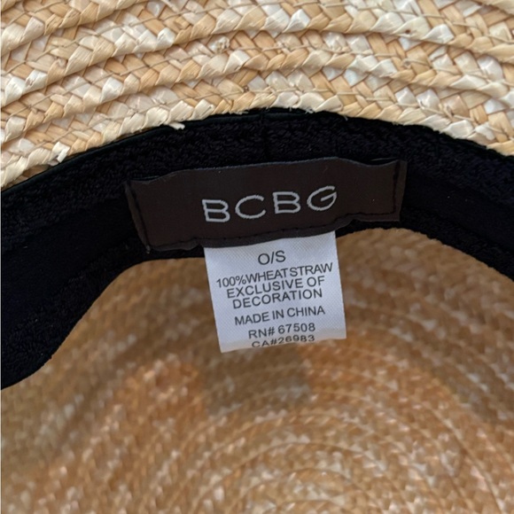 BCBG Straw Hat with Black Bow - Picture 7 of 8